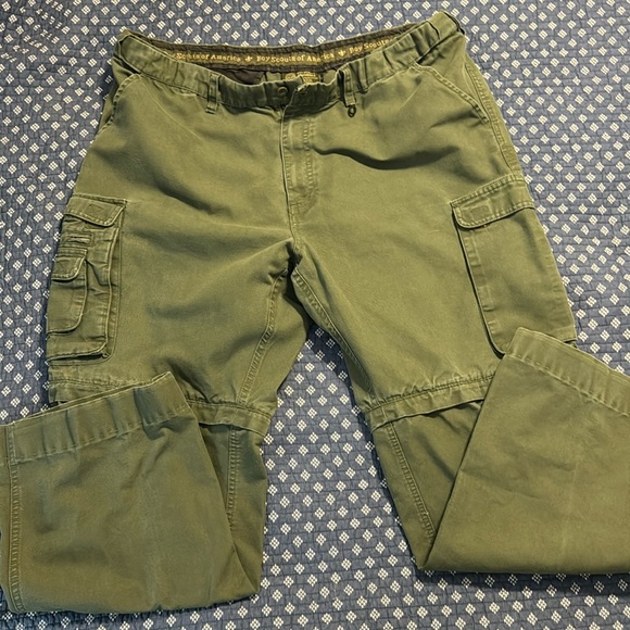 Boy Scouts Of America Men's Green Convertible Cargo Pants Sz 40 Relaxed - Picture 1 of 9